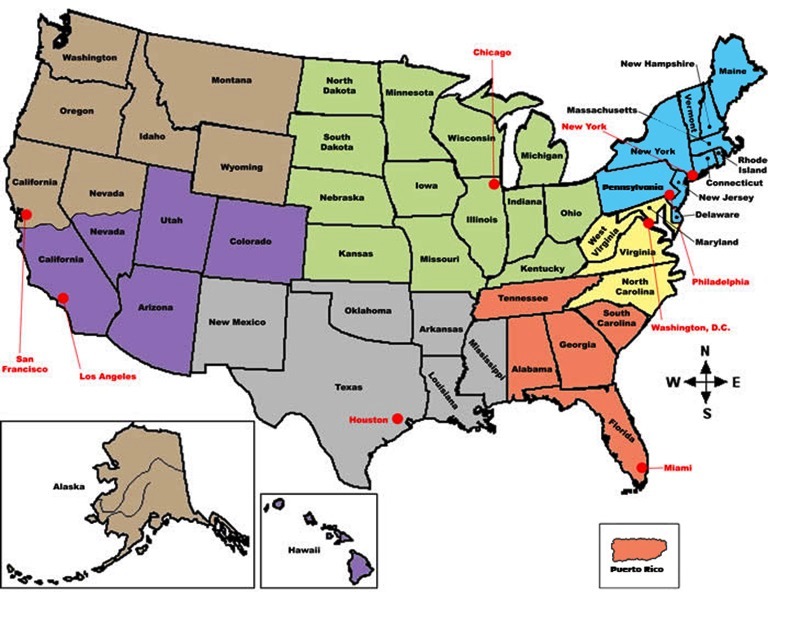 Jurisdicción del Consulado General de Chile en San Francisco Chile en